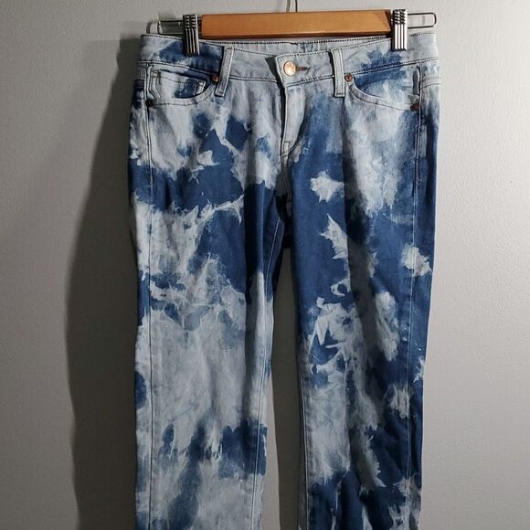 Mng Tie-Dye Low-Rise Jeans Coastal Women's Size 6 Tie-dye - Picture 2 of 16